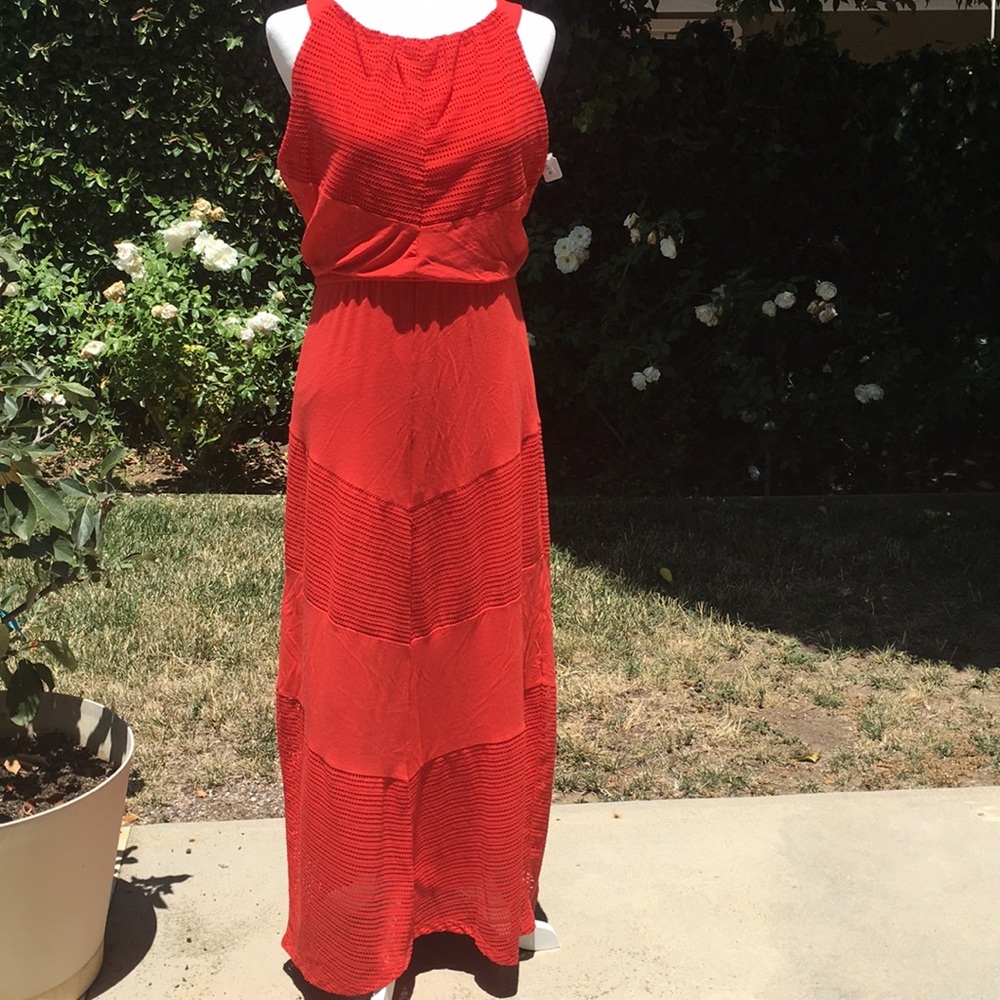 Chico's Halter Maxi Dress w/ Texture-Style Detail